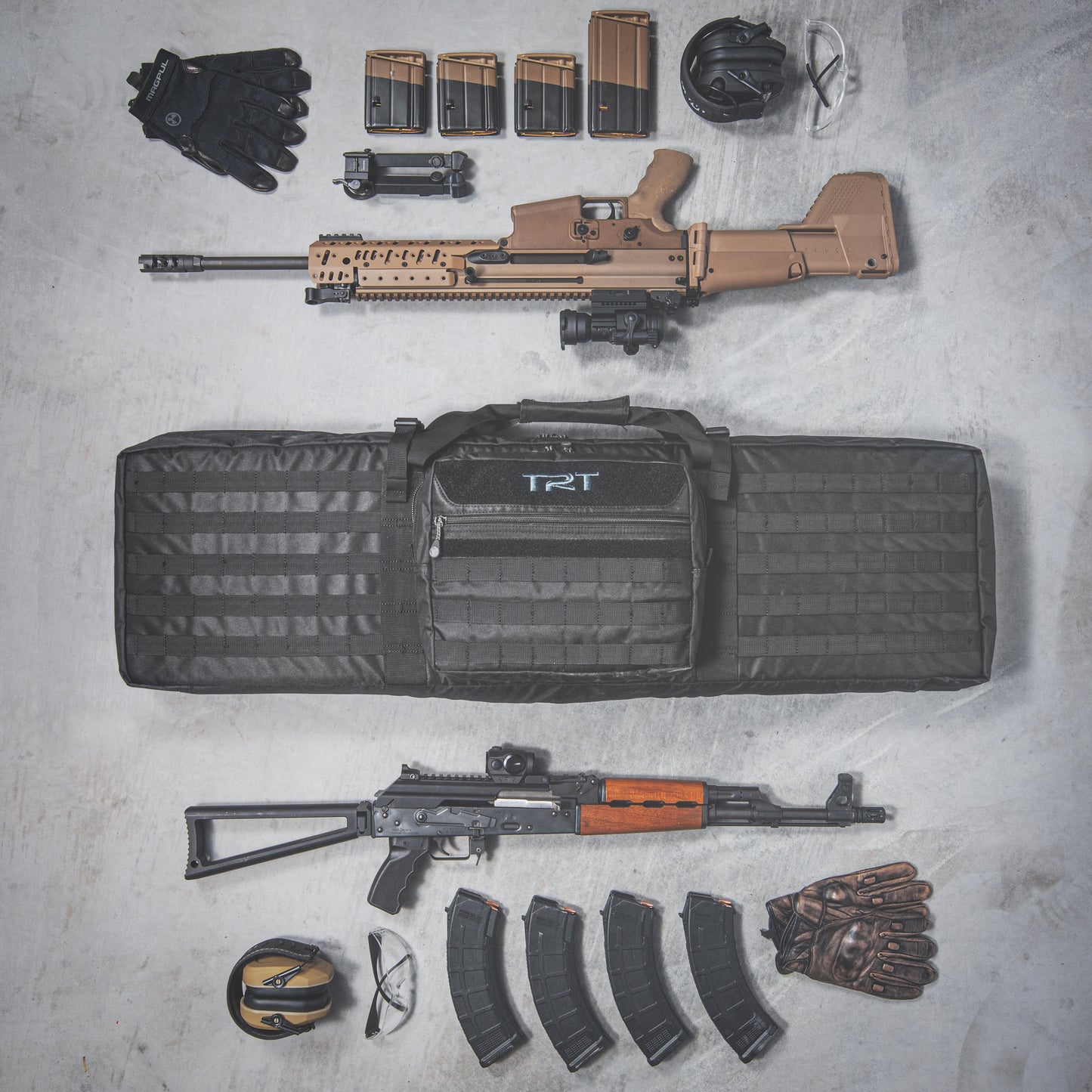 TRT 42" Soft Double Rifle Case w/ Molle, Black