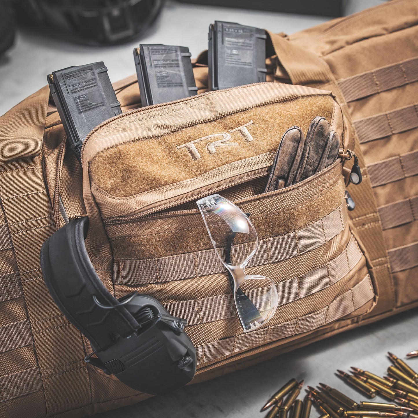 TRT 42" Soft Double Rifle Case w/ Molle, Coyote