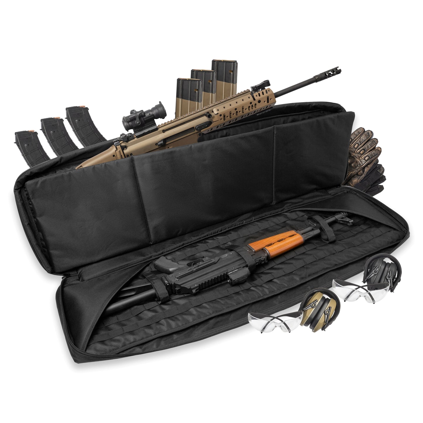 TRT 42" Soft Double Rifle Case w/ Molle, Black