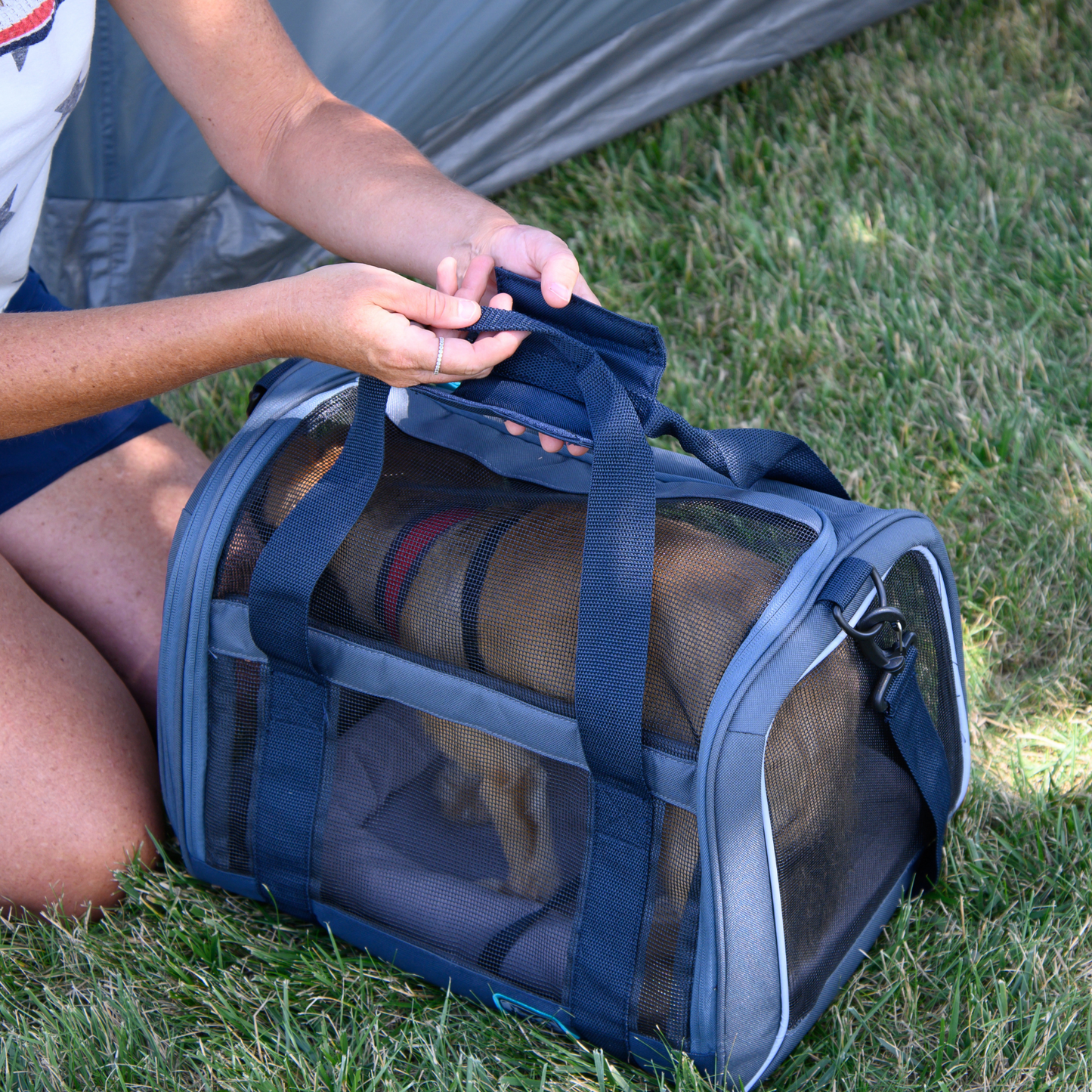 Timber Ridge® Two-Sided Pet Duffel Bag Carrier with Removeable Bed