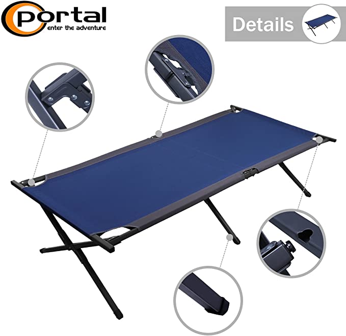 Portal® XL Folding Camping Cot, Blue