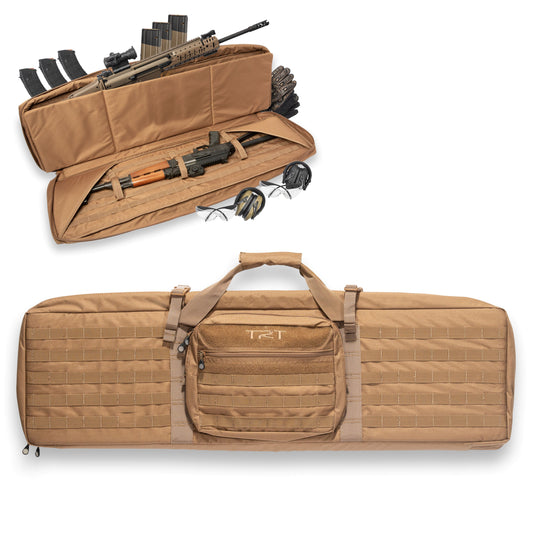TRT 42" Soft Double Rifle Case w/ Molle, Coyote